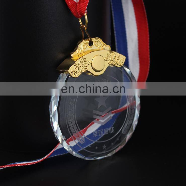 Custom sports league crystal medal