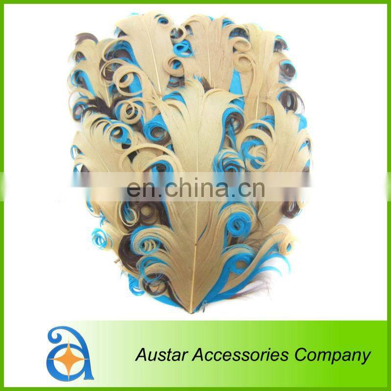 3 Tones WHITE/PURPLE/TURQUOISE Curly Goose Feather pads,Nagoire feather pads for Baby DIY Headband