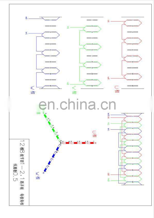 custom brushless DC Motor 130mm winding stator for servo motor