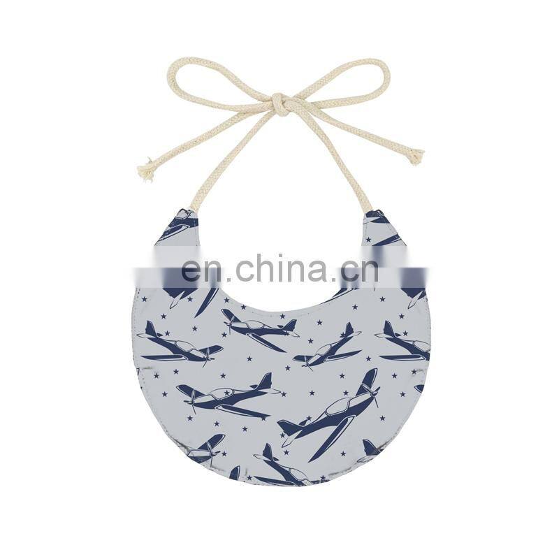 Cute cat footprints soft round shape double side toddler baby bandana drool bibs