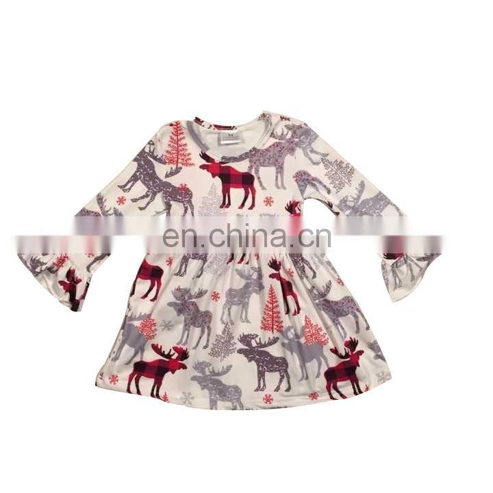 2018 Hot Sale Girls Floral Dress Flutter Sleeve Dress Girls Summer Dress