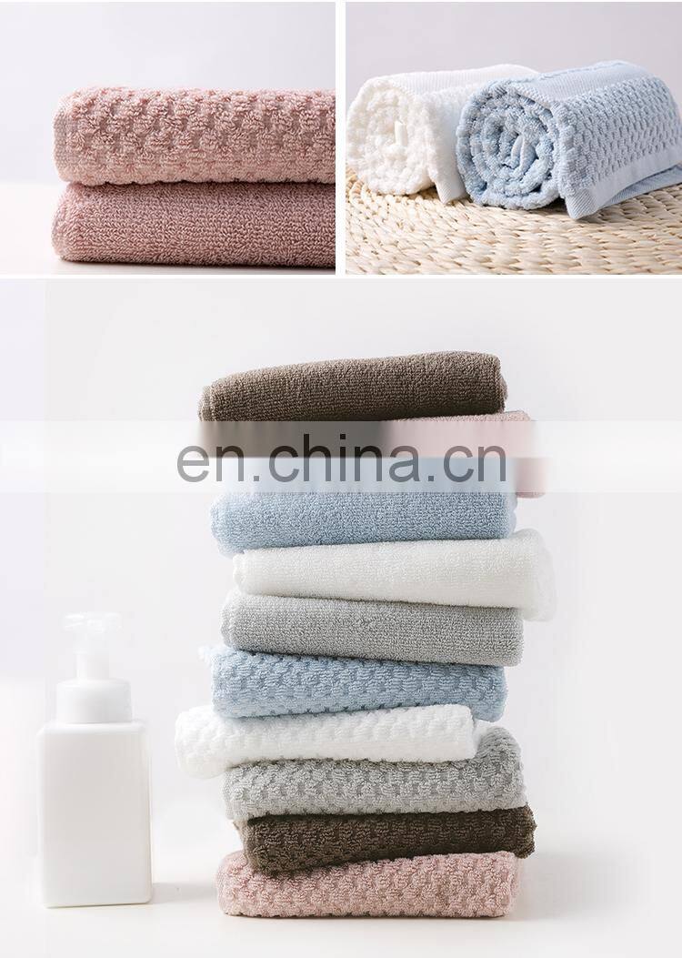 2018 High absorbent organic cotton plain woven rectangle figured beach face towels