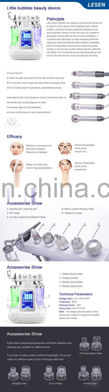Best choice 6 heads portable small bubble Oxygen Facial Anti Age Oxygene Treatment machine
