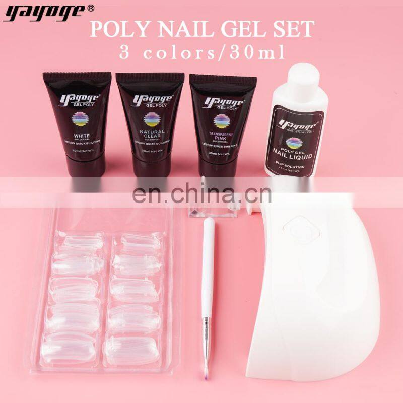 18W Lamp Nail Polish Kit Poly Gel Set For Kids