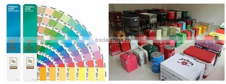 Portable metal retro 10l cooler box for cans and bottles