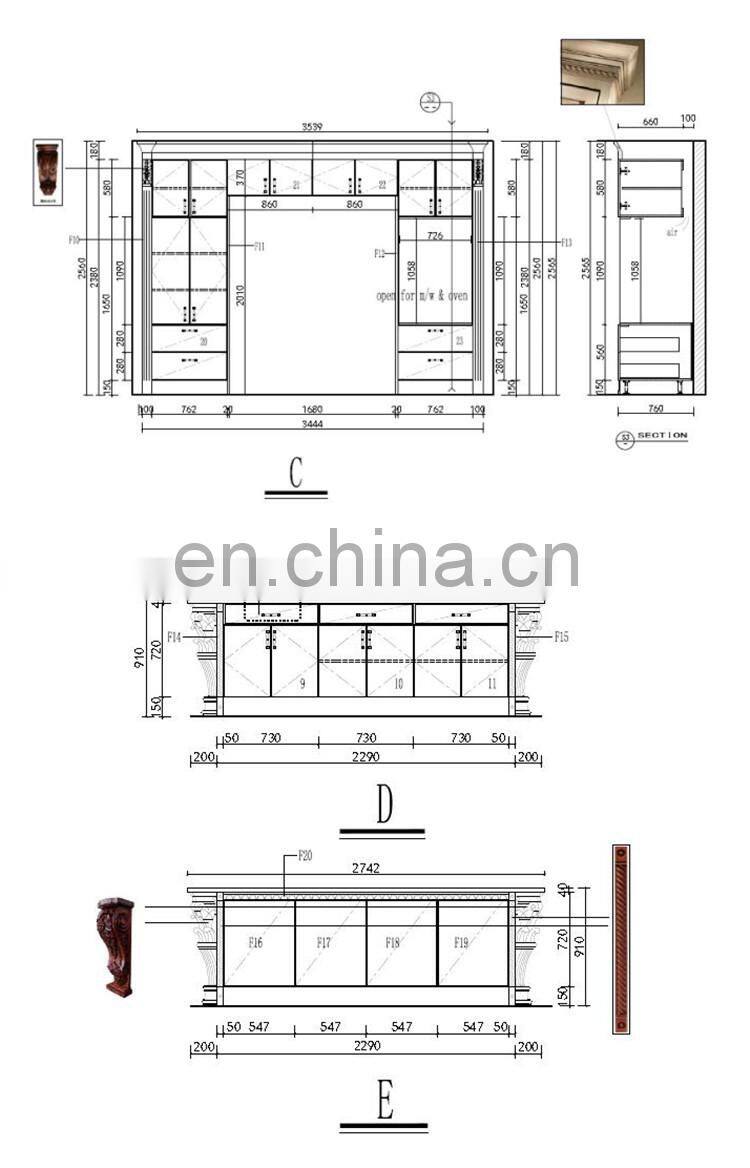 Superior Quality Solid Wood Modern Design Kitchen cabinet with cabinet handle