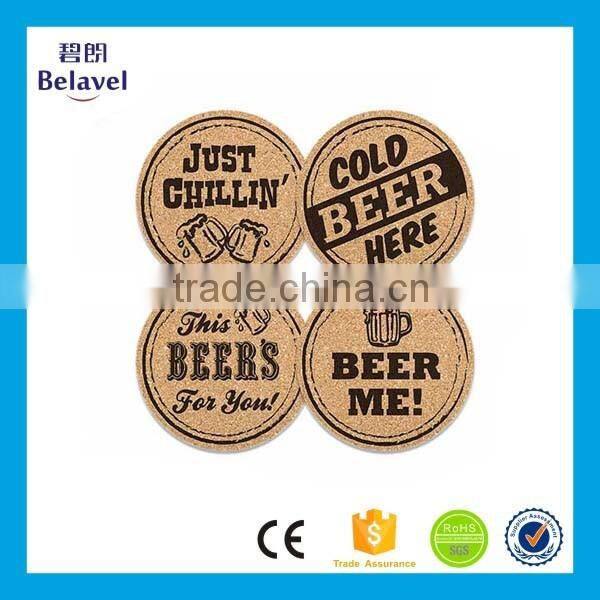 High quality eco-friendly wooden cork coaster custom drinking coaster