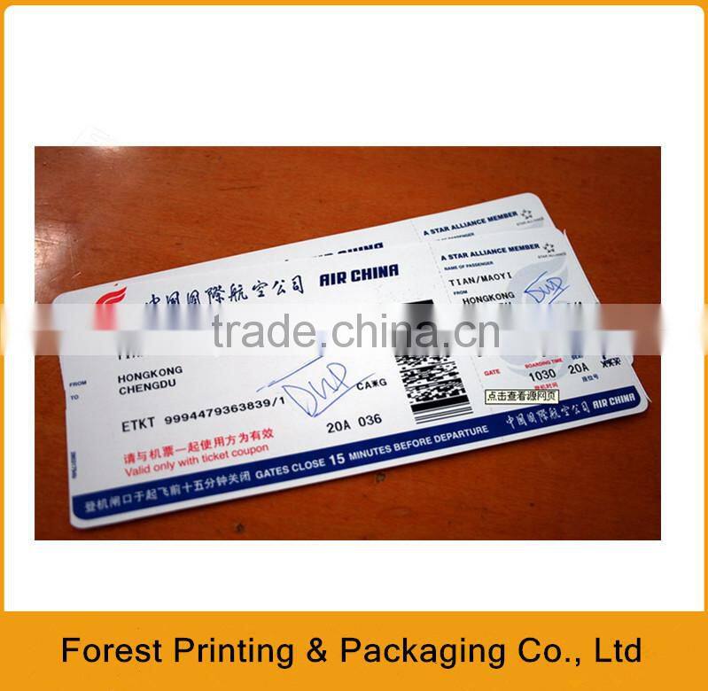 Printing custom thermal boarding pass,thermal air ticket printing