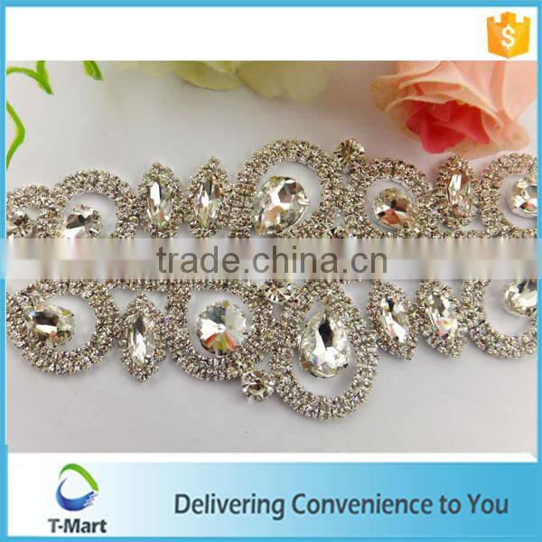 glitter crystal rhinestone applique for lady dress