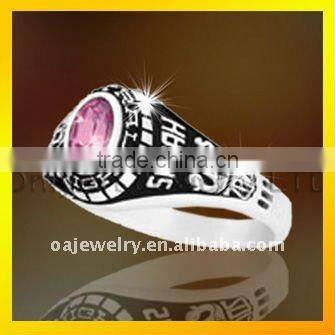 unique design 3D design comfort fit brass vintage class ring