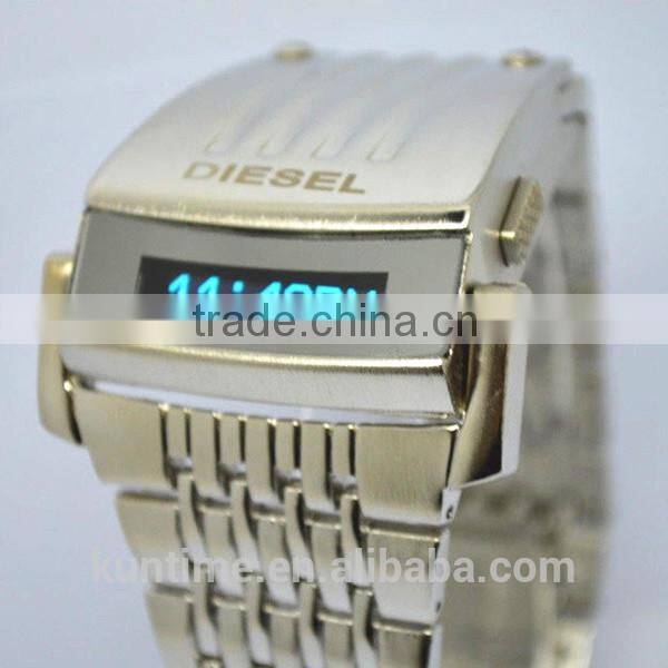 2014 machine cat head stainless steel back men watch digital LCD watch