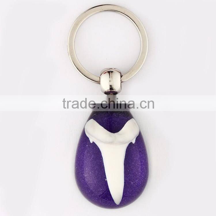 2016 wholesale keychain with pvc shark tooth