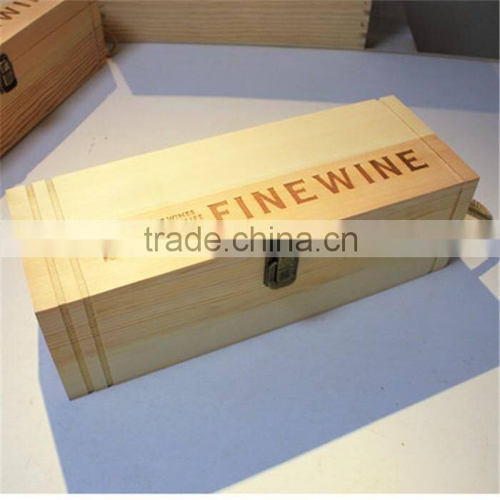 Single bottle wooden wine box