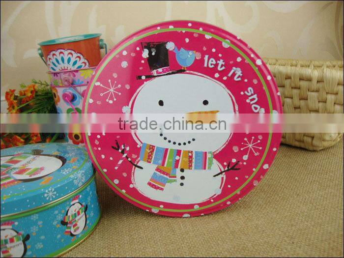 round metal gift tin box