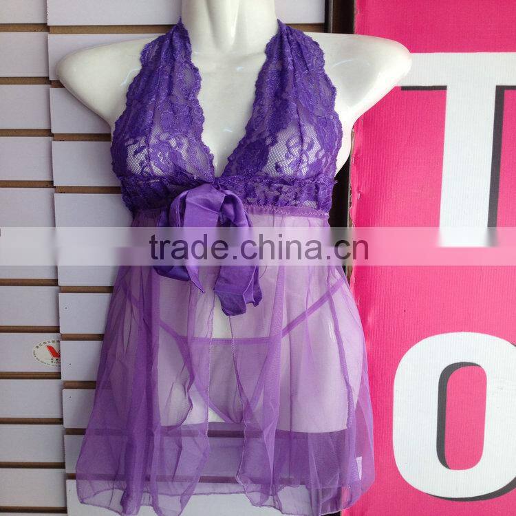 1.23USD Wholesale Mixing 14 Models Sexy Transparent pajama G string Inside/pyjamas/Sleepwear (qqsy058)