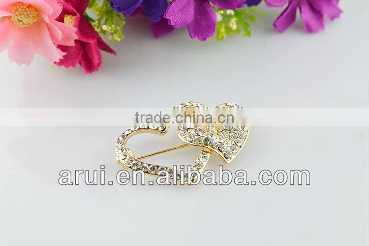 Pins dress heart flower alloy brooch bow