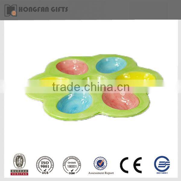 hot sell funny bunny stand ceramic easter egg holder