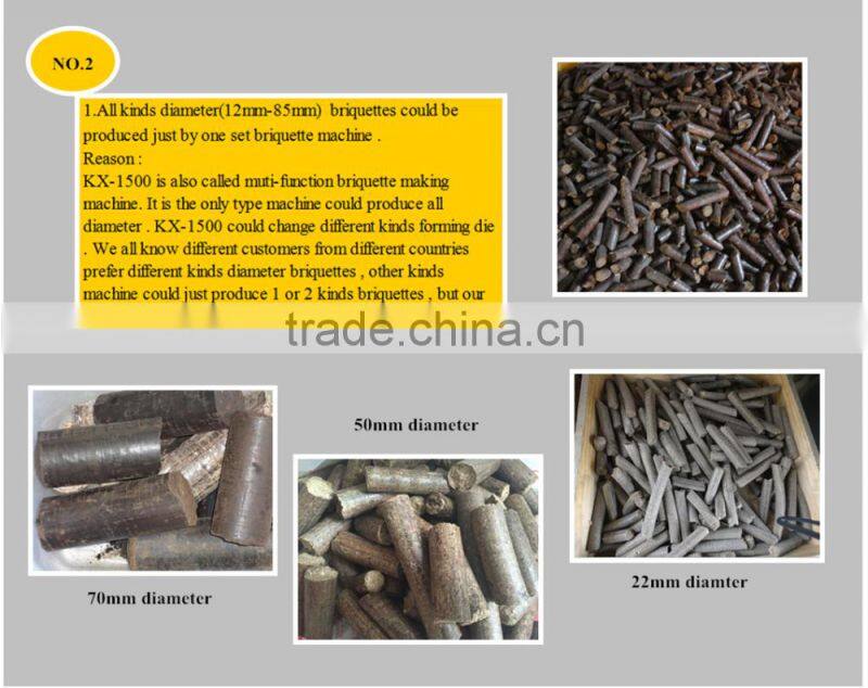 1400kg/m3 big density wood sawdust briquette machine and biomass briquette machine with CE certificate