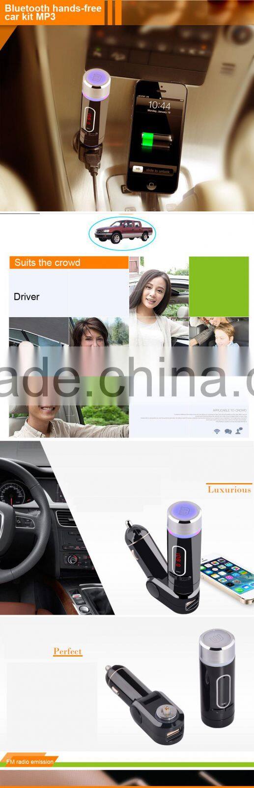 2015 New Arrival 3 in One Car Charger FM Transmitter A2DP Wireless Bluetooth Car Kit