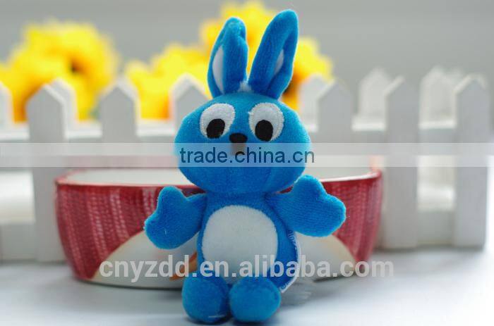 Plush 12cm Blue Rabbit Keychain/Soft Stuffed 12cm Height Blue Big Eyes bunny Keychain/Simling Bunny Soft Animal Keychain