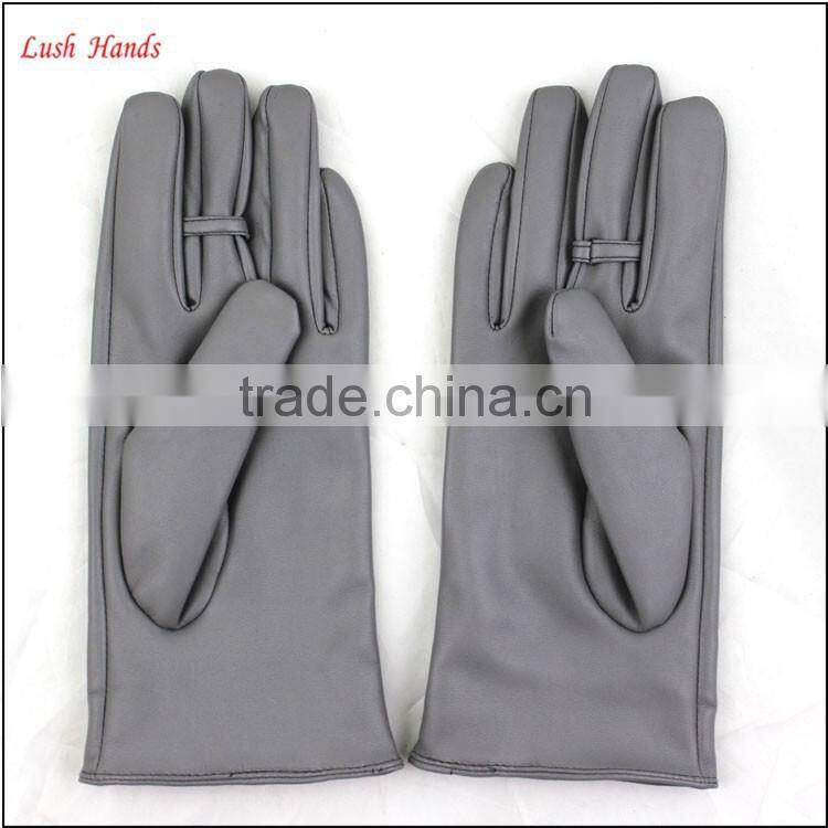 2016 ladies spring fashion grey all kinds of leather hand gloves with ring