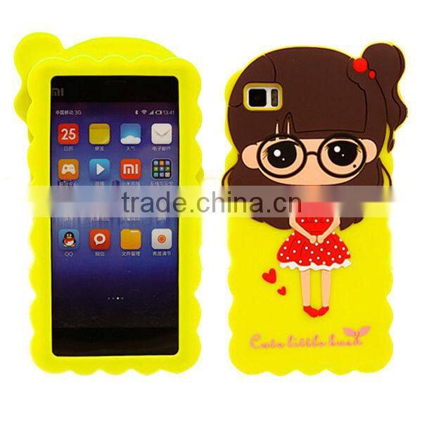 For xiaomi Mi3 mobile phone case Cute girl Cartoon silicon soft case