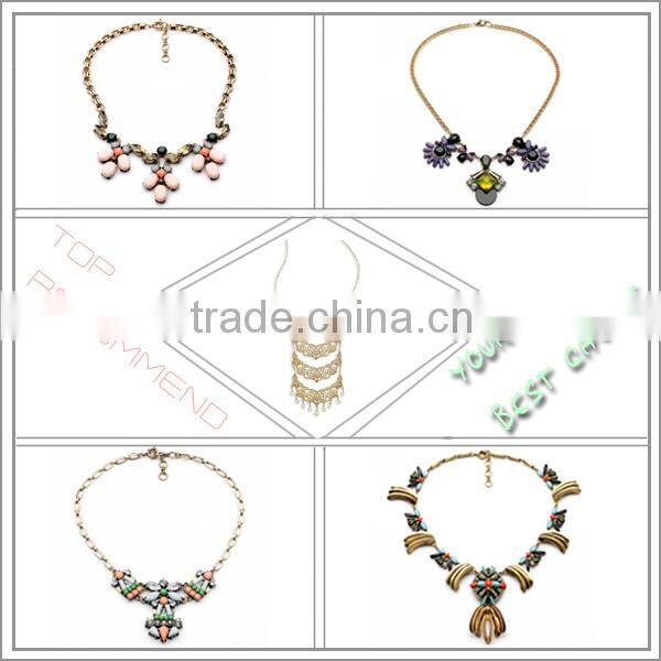 Special Design Resin Stone With Small Crystal Alloy Banana Charms Necklace