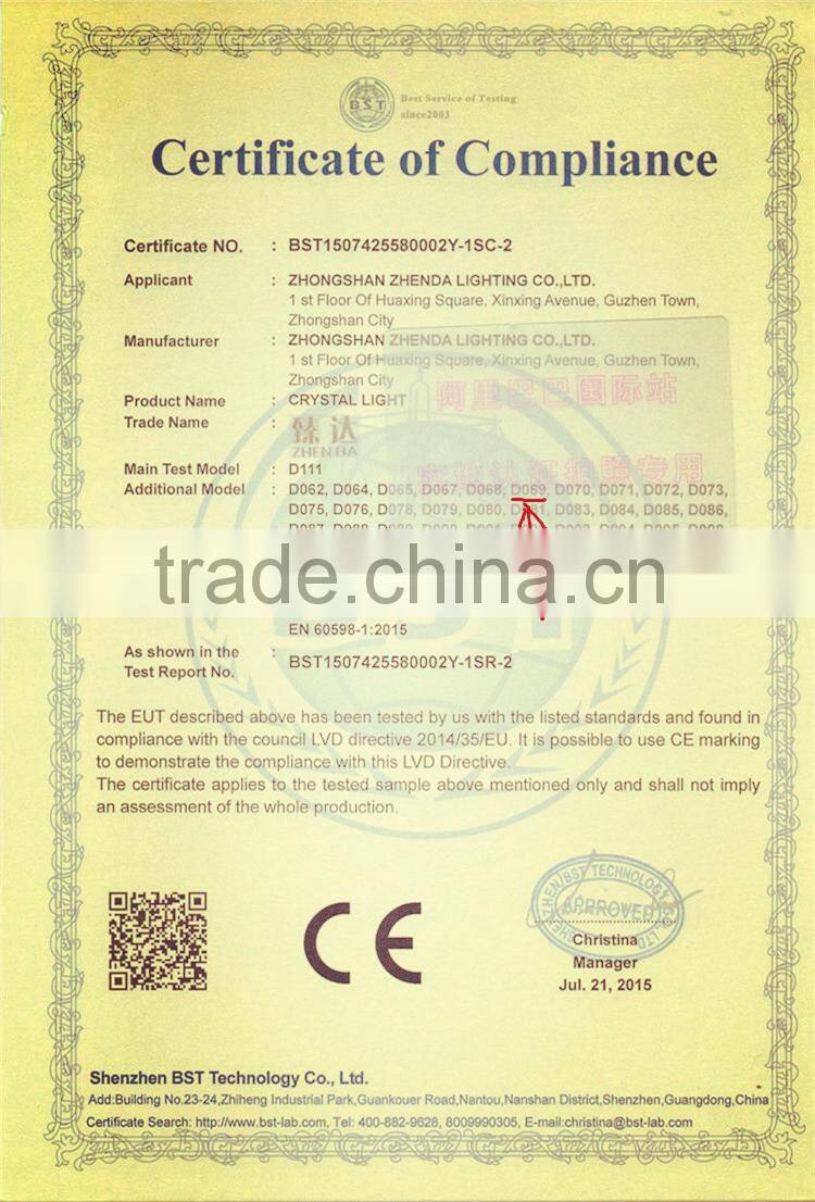 Big square LED crystal short chandelier with clear k9 crystal with lighting remote control