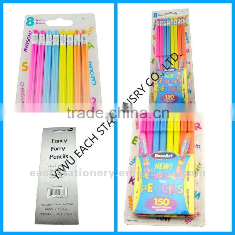 8 pcs HB fluorescent pencil set