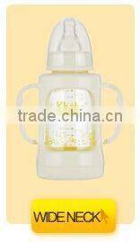 Wholesale colorful design BPA free glass feeding baby bottle