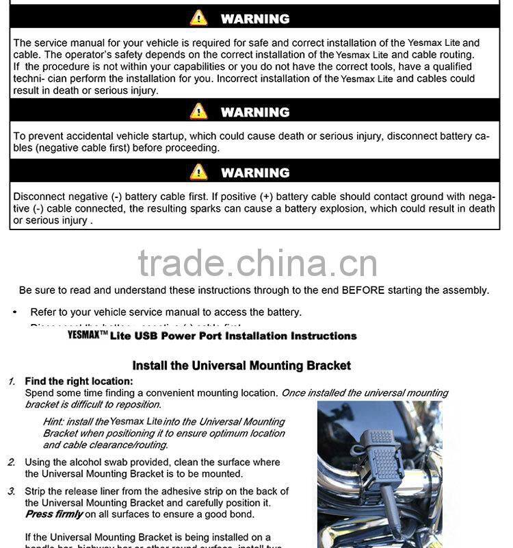 GoldRunhui D0301 12V Motorcycle dual port usb car charger with fuse holder