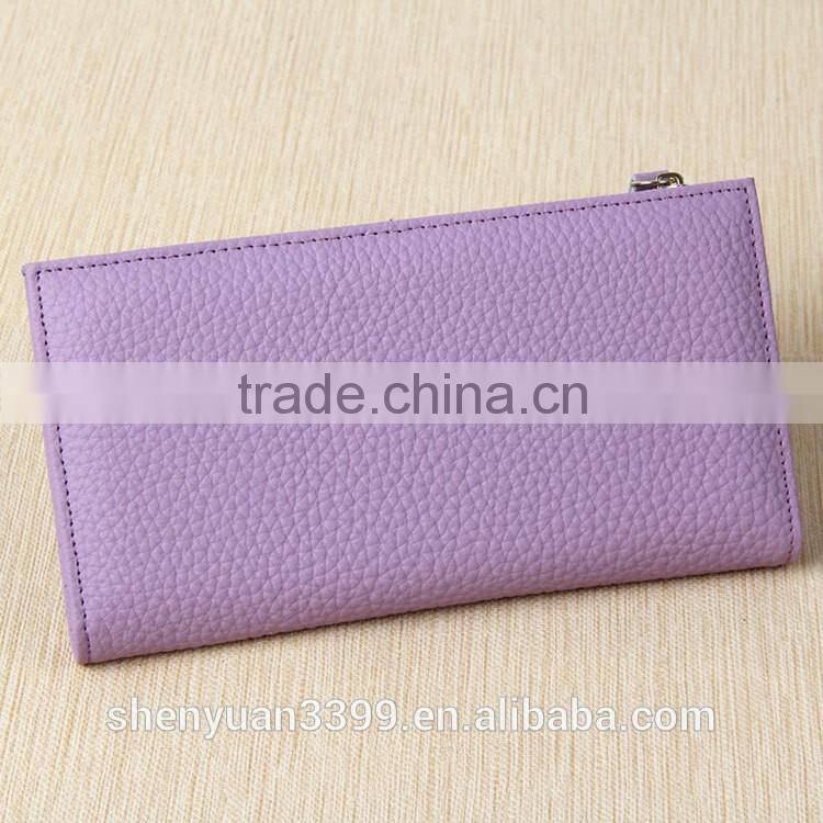 2016 Hot sale Simple custom logo original design handmade wallet large capacity women purse multy function zipper bag