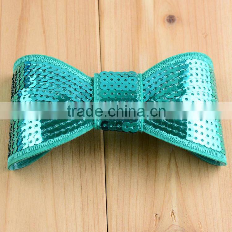 Unique 12cm big sequin hair bowknot hair decoration,girly hair bow headband