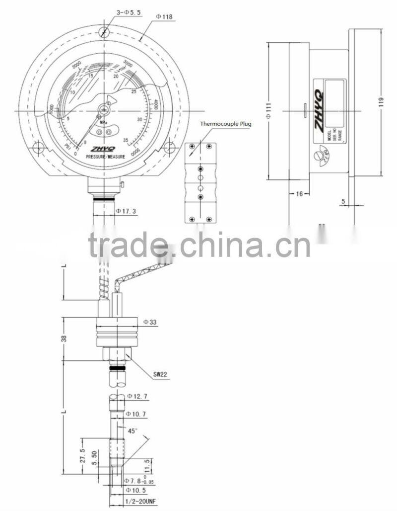 Melt Pressure Sensor, Temperature Sensor, Pressure Transducer
