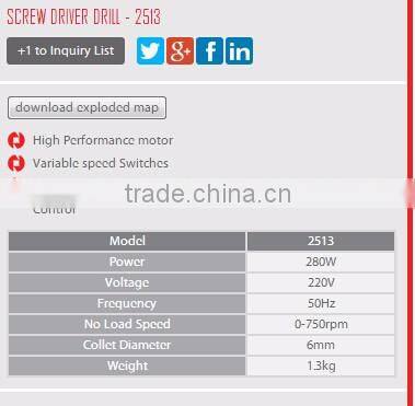 2513 RONIX ELECTRIC SCREWDRIVER 280W VARIABLE SPEED