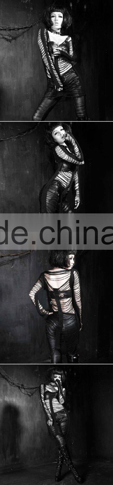 M-018 Fashion and Cute Sunk Broken Sweater with Skeleton Pattern