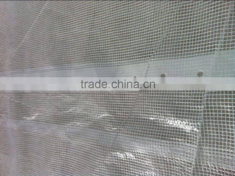HDPE clear leno pe tarpaulin/film for scaffolding sheet with reinforced border
