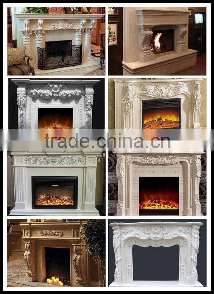 Hand Carved Statuary Streamline Stone Column Fireplace