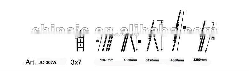Adjustable Aluminium 3-section ladder Extension ladder EN131