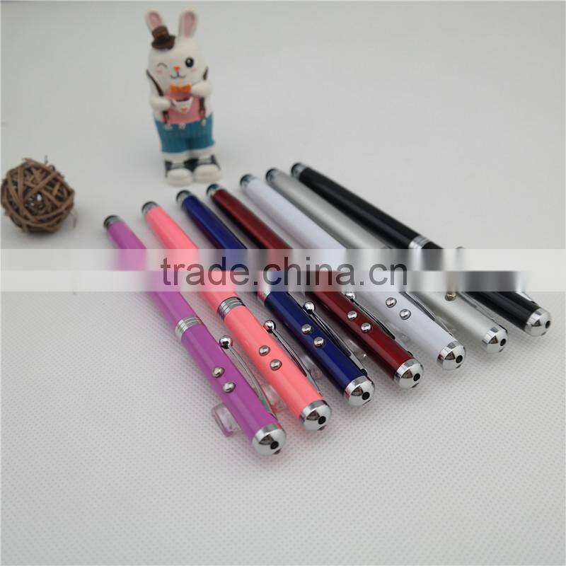 multifunctional 4 in 1 laser pen , LED ball pen with with stylus
