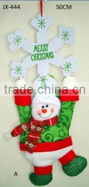 262AB new 48cm cloth snowman santa claus christmas craft with snow flower