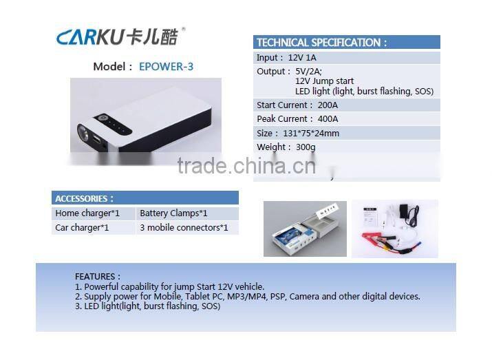 Mobile Tablet PC PSP MP3 MP4 Car Power Supply Jump Starter