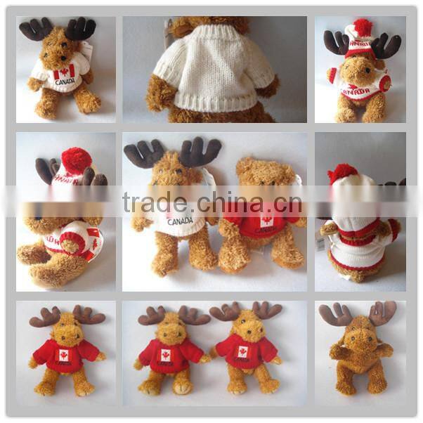 hot cheap wholesale stuffed animal brown moose reindeer christmas toy