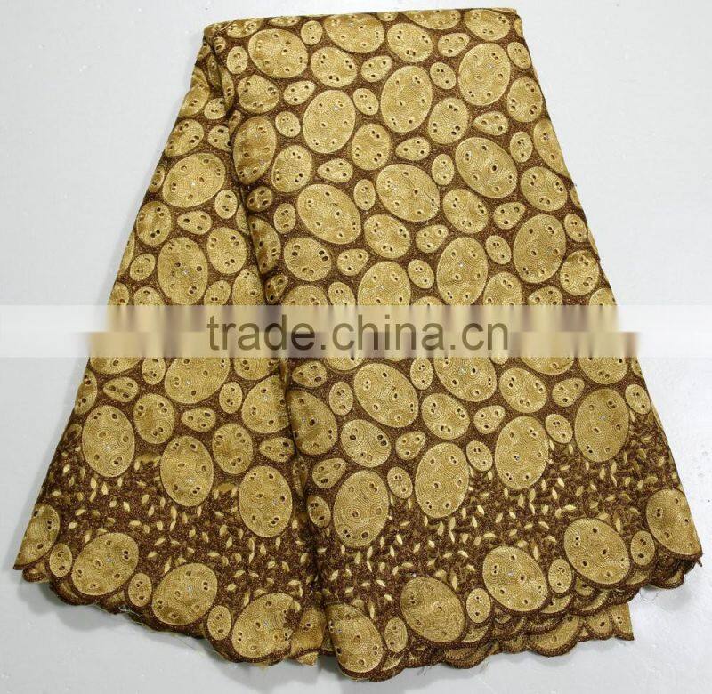 Low price african organza lace in switzerland embroidery with stones for bridal wedding dress