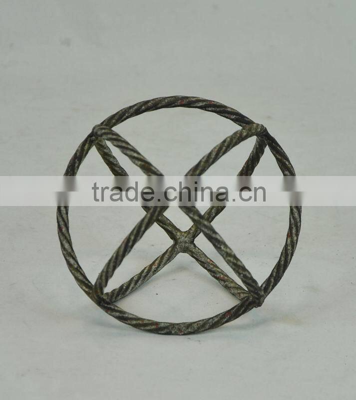 13B537MC-J Small vintage wrought iron ball ,wholesale garden art deco ornaments