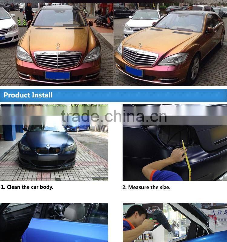 CARLIKE Stylish Air Bubble Free Chameleon Purple Film Car Body Stickers