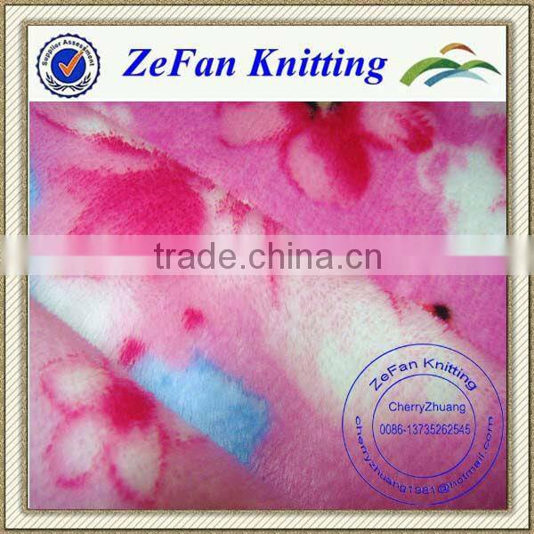 2014 New style polyester printed flannel fabric for blankets