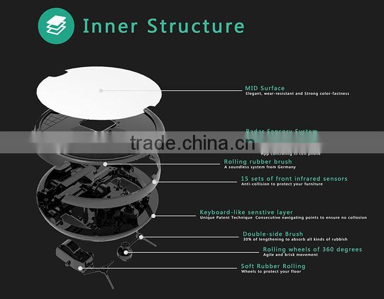 mobile phone controlled working long time vacuum cleaner robot