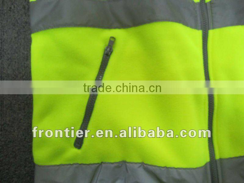 Security fleece jacket with reflecitve tape