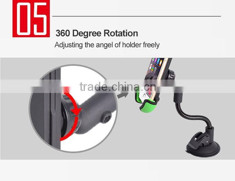 New Universal Phone holder Car holder for Mobile phone 360 Degree Turn Around Windshield Mount2016(HC21K)
